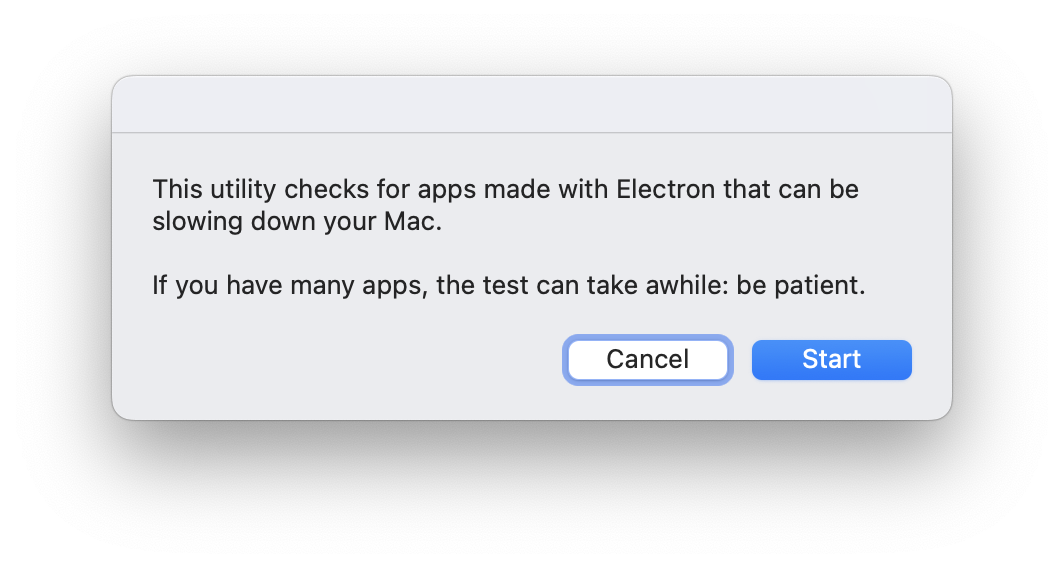 Introduction of TahoeElectronDetector check explaining what will happen.